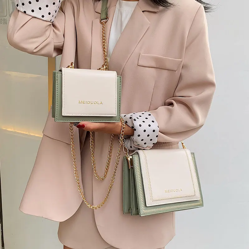 

Bag summer small fresh 2019 new Korean version of the collision color shoulder bag fashion broadband Messenger small square bag