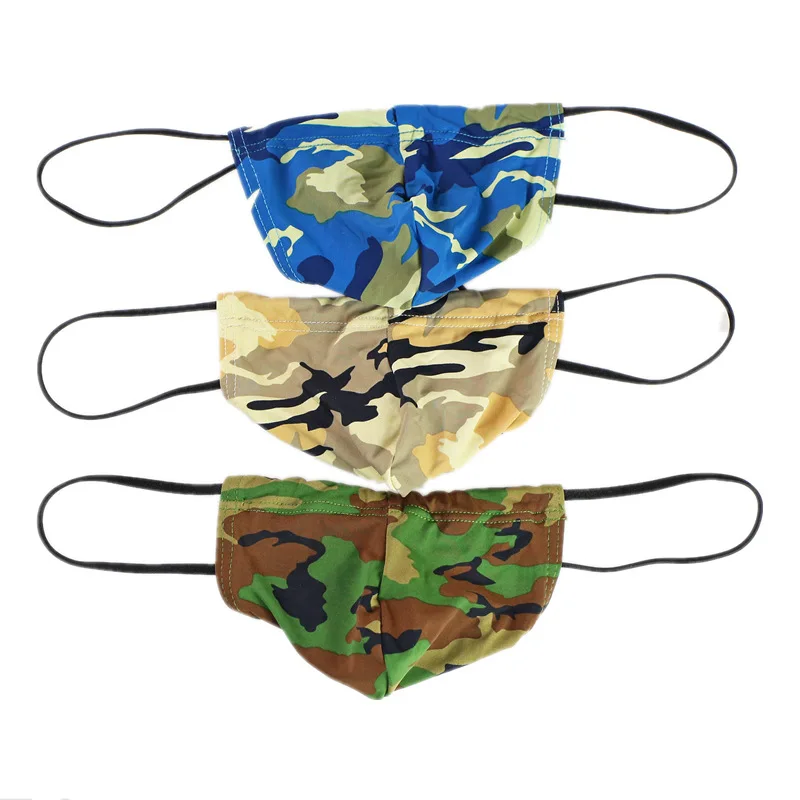 

3Pcs/Lot Mens Sexy Underwear Camo Mini Bikini G-strings Thongs Fetish Gays Camouflage T-back Strings Lingerie Wholesale Hot Sale
