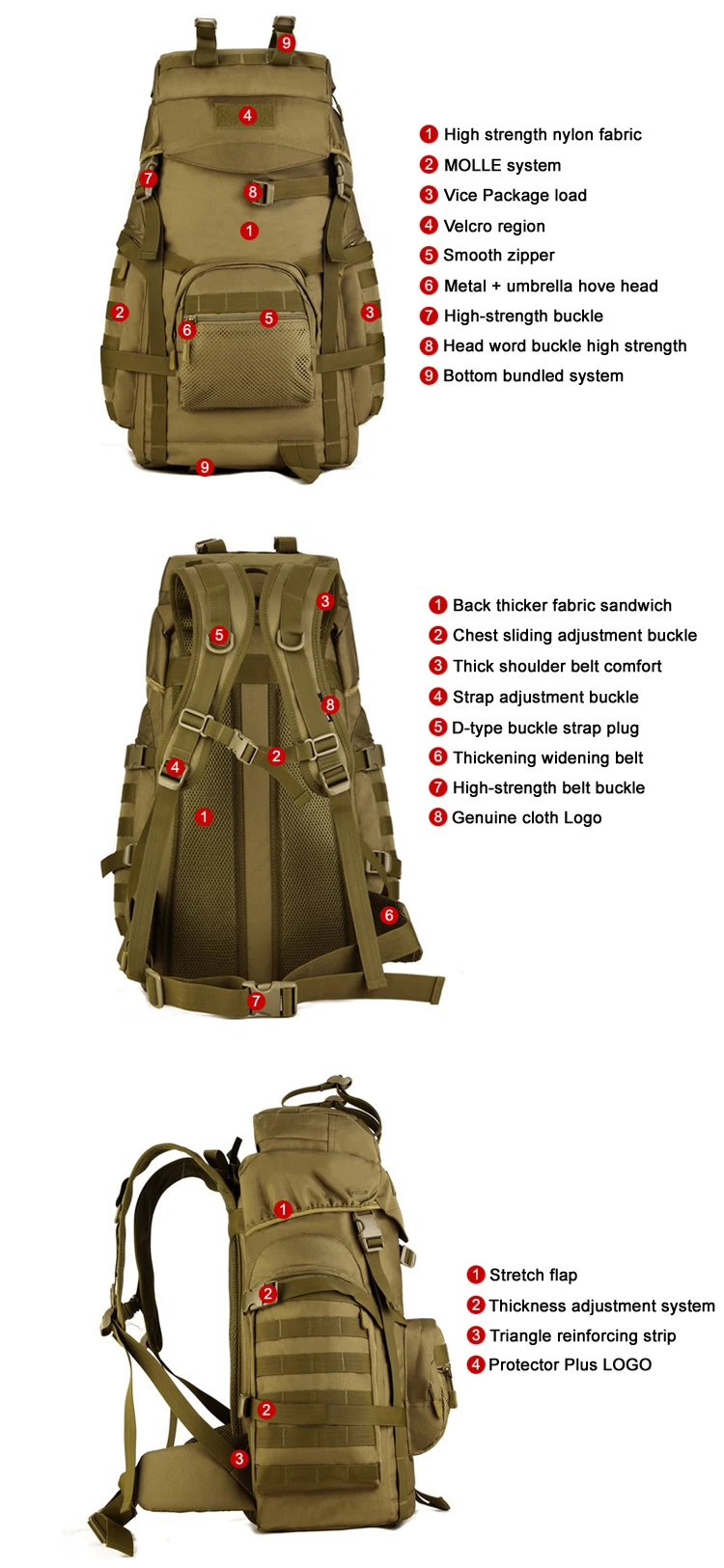 Тактический Военный Рюкзак Molle камуфляж путешествия Спорт на открытом воздухе Ультра-легкая сверхмощная сумка Кемпинг Туризм прямая