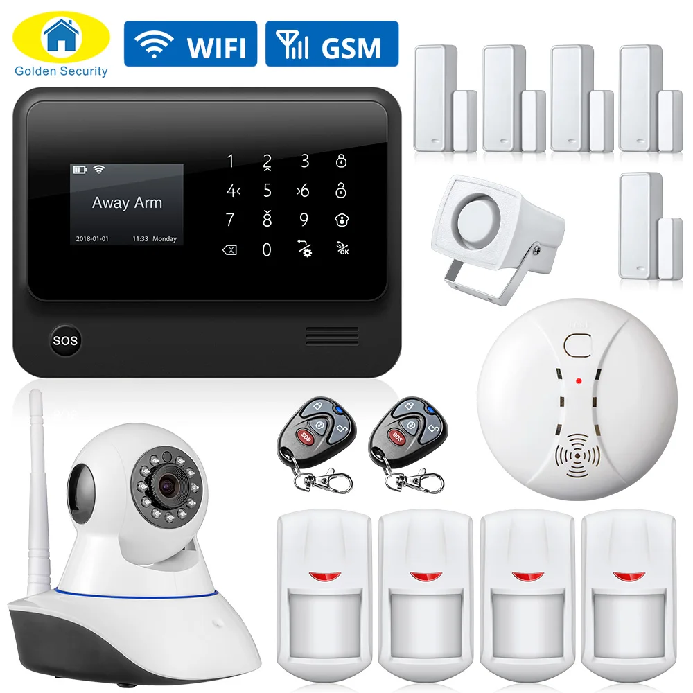 

Towode G90B WiFi GSM Home Alarm System Wireless Security Alarm SMS Alert Alarm System with 720P IP Camera