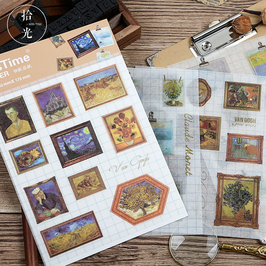 

4 pcs/pack Great Artist Decorative Stationery Stickers Scrapbooking DIY Diary Album Stick Lable