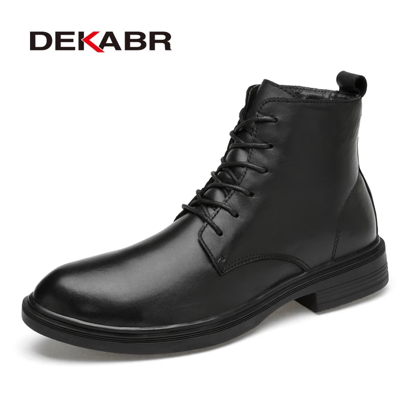DEKABR/мужские ботинки; теплые зимние ботинки; Мужская модная Высококачественная водонепроницаемая обувь; рабочие мужские Ботильоны; большие размеры 36-48