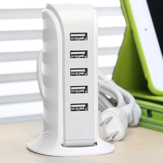Special Price OOTDTY Portable Travel 40W 8A 5 Port Portable Travel USB Wall Charger Multiple Devices US Plug For ipad Tablets PC