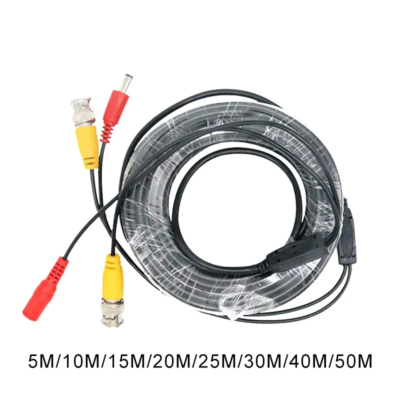 

BNC DC Plug Cable 5M/10M/15M/20M/30M/40M/50M CCTV Video Output Cable for AHD TVI CVI Analog System DVR Kit Accessories