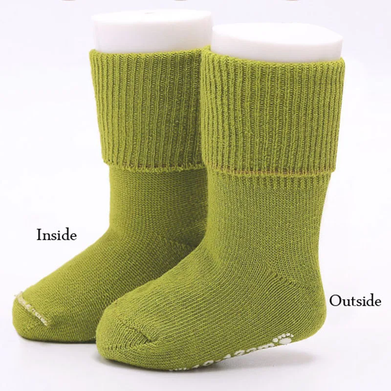 Хлопковые нескользящие носки для детей 2-6 лет, детские Нескользящие носки для мальчиков и девочек, детские короткие носки унисекс, шерстяные детские носки