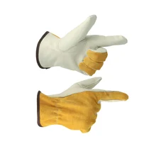 Рабочие перчатки двухслойные кожаные мужские рабочие сварочные перчатки защитные садовые спортивные мото износостойкие перчатки