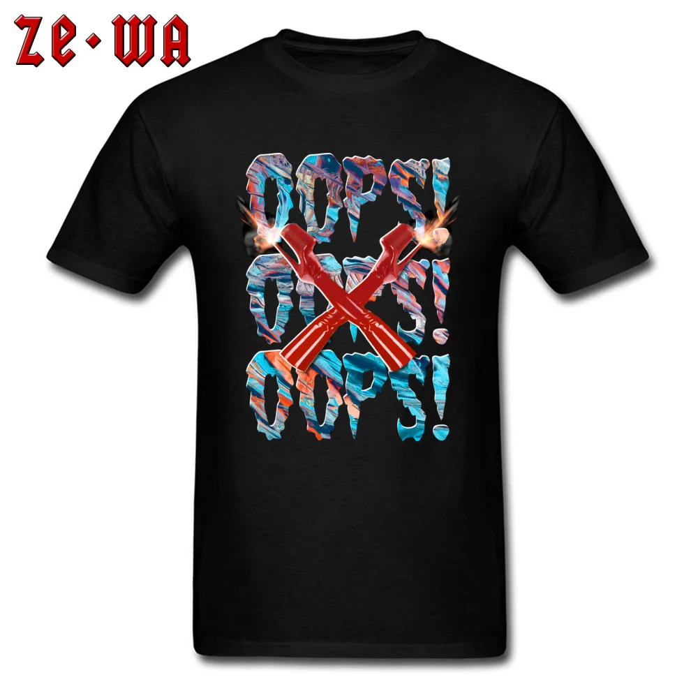 Cute Oops Party T Shirts O Neck 100% Cotton Boy Tees Short Sleeve Labor Day Party Sweatshirts Top Quality Oops black