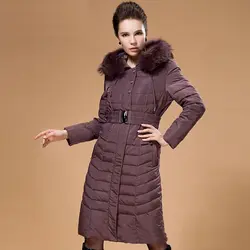 Женская зимняя куртка с капюшоном парка плюс размер 6XL Женская белая утка вниз супер теплая куртка с меховым воротником Jaqueta Feminina GQ1447