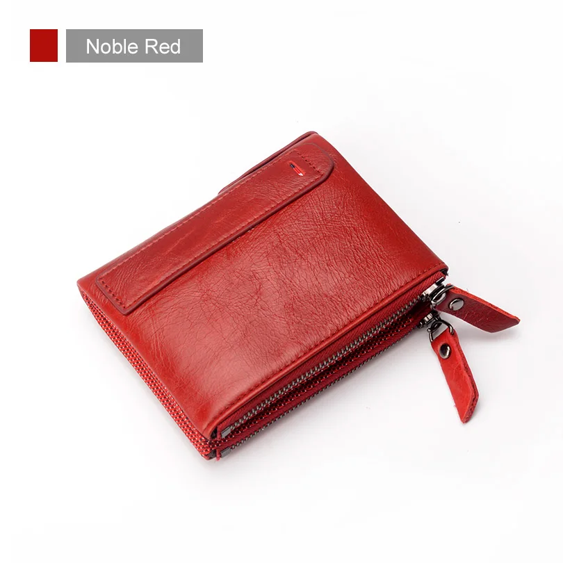 COHEART женский кошелек из натуральной кожи высшего качества Женский кошелек сумочка маленький кошелек на молнии с отделением для монет и карт - Цвет: Noble Red