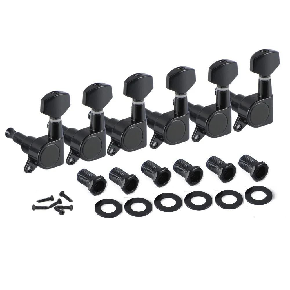 NEW 6PCS Black 6L Sealed Electric Guitar Strings Tuners Machine Heads Tuning Keys Pegs for Left Handed Accessories | Спорт и