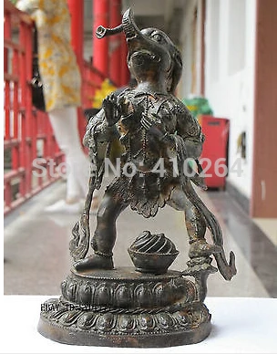 

9.5"Tibet Buddhism Pure Bronze handwork GANESH Sri Ganesh elephant god Buddha Statue Statue