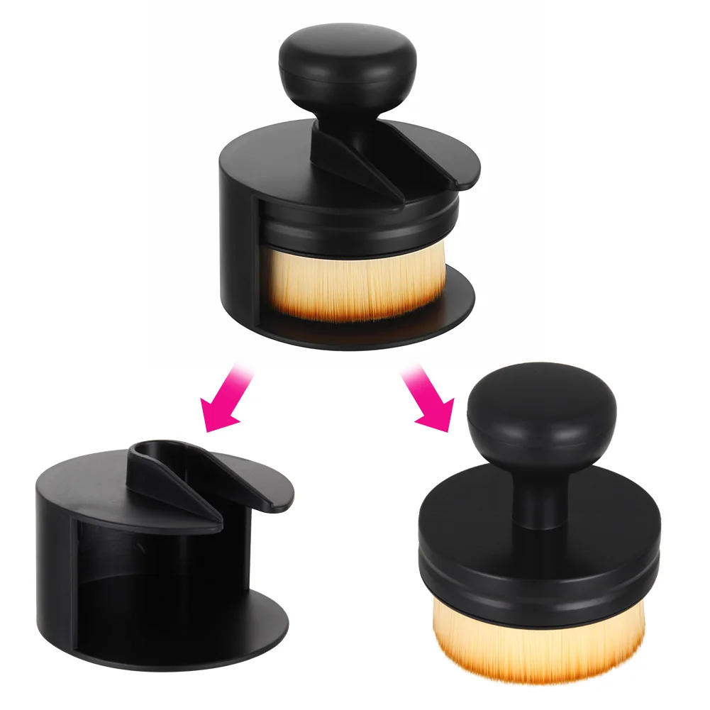 

Portable Makeup Brush O Shape Seal Stamp Foundation Powder Blush Liquid Cosmetic Make Up Brushes CD88