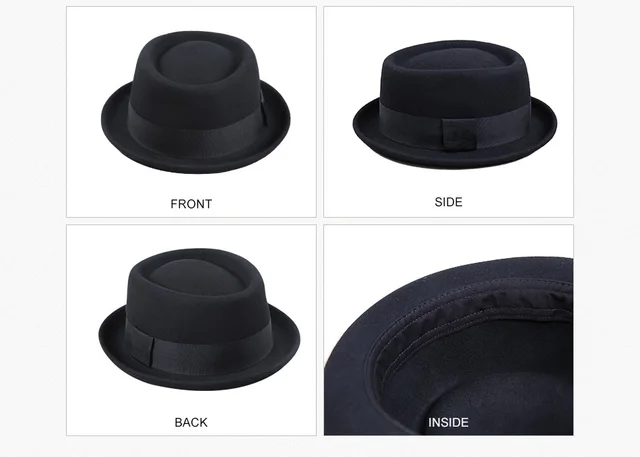 Cappello Fedora In Lana Schiacciabile - Stile Pork Pie Vintage, Unisex, Taglia M - Foto 13