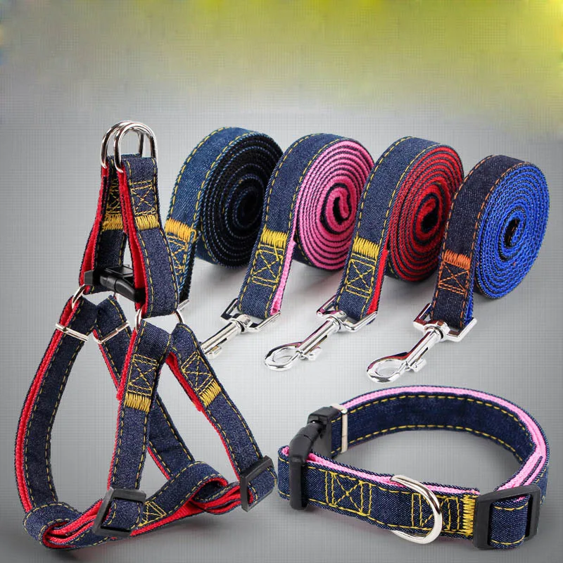 

Nylon Dog Harnesses Breathable Durable Cowboy Breast Straps Pet Products with Traction Rope E2S