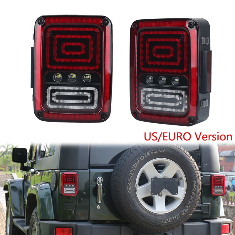 1 пара светодиодные задние фонари для Jeep Wrangler JK 2007 2008 2009 2010 до 2016 | Автомобили и