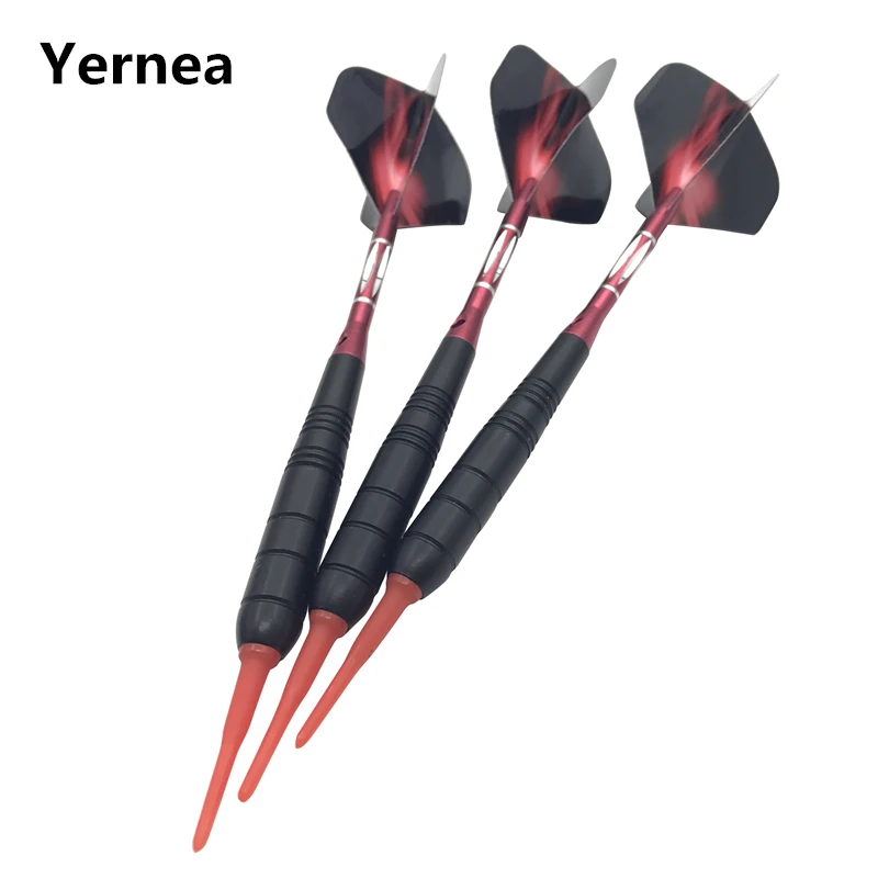 Yernea High-quality 3Pcs/set New Soft Tip Darts Electronic Darts Red Dart Head and Shafts Aluminium Alloy Shafts Flights