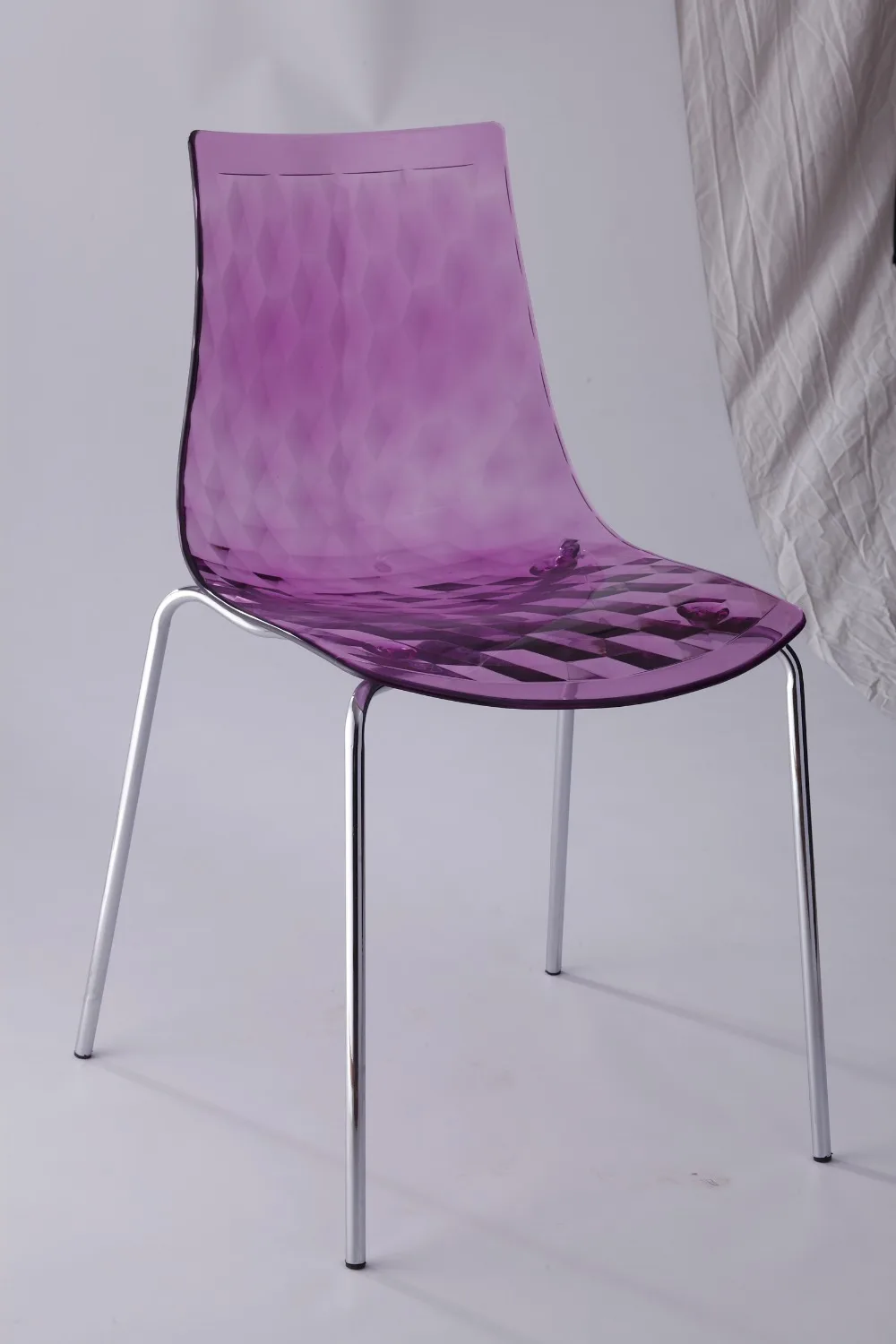 Минималистический современный дизайн, прозрачное сиденье, стальное металлическое основание для ног, обеденный стул со спинкой, популярный красивый прозрачный стул со стразами