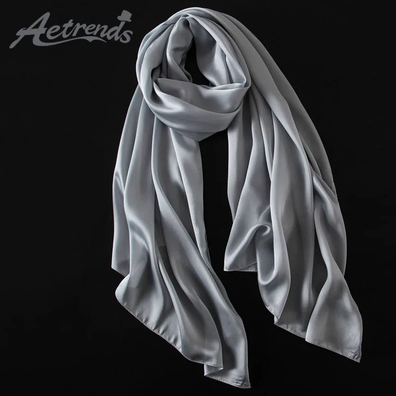 

[AETRENDS] 12 Solid Colors Scarf Silk Felt Scarf Women Scarves Z-3060