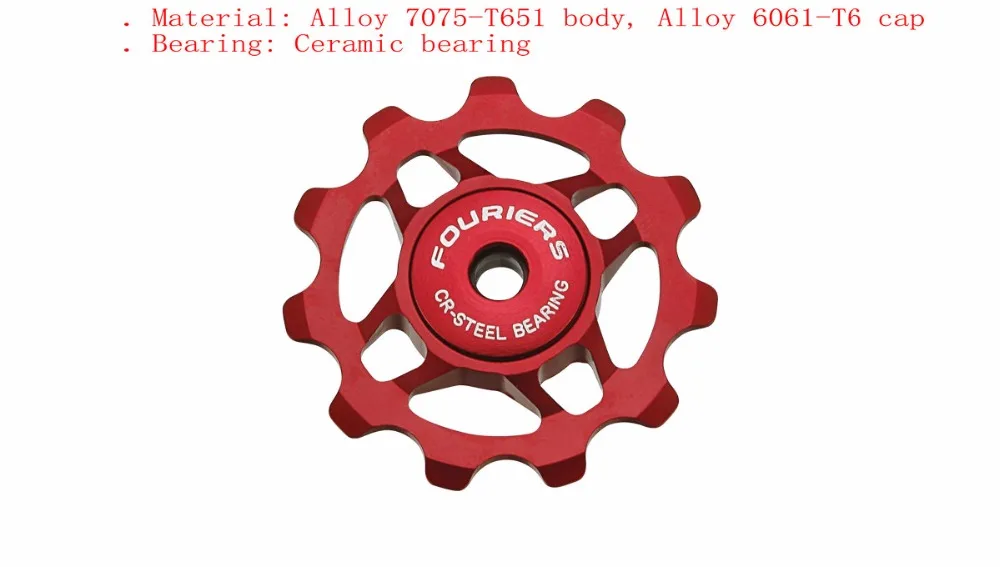 Image FOURIERS AC DX001 cnc lightweight pulley Ceramic bearing Bike Wheel Fix for Shimano 8 9 10 speed Campagnolo 9 10 speed Bicycle