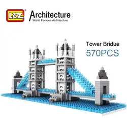 LOZ международно известная архитектура Лондонский мост Тауэрский мост фигурка героя строительный блок кирпичи набор игрушек 570 обучающие