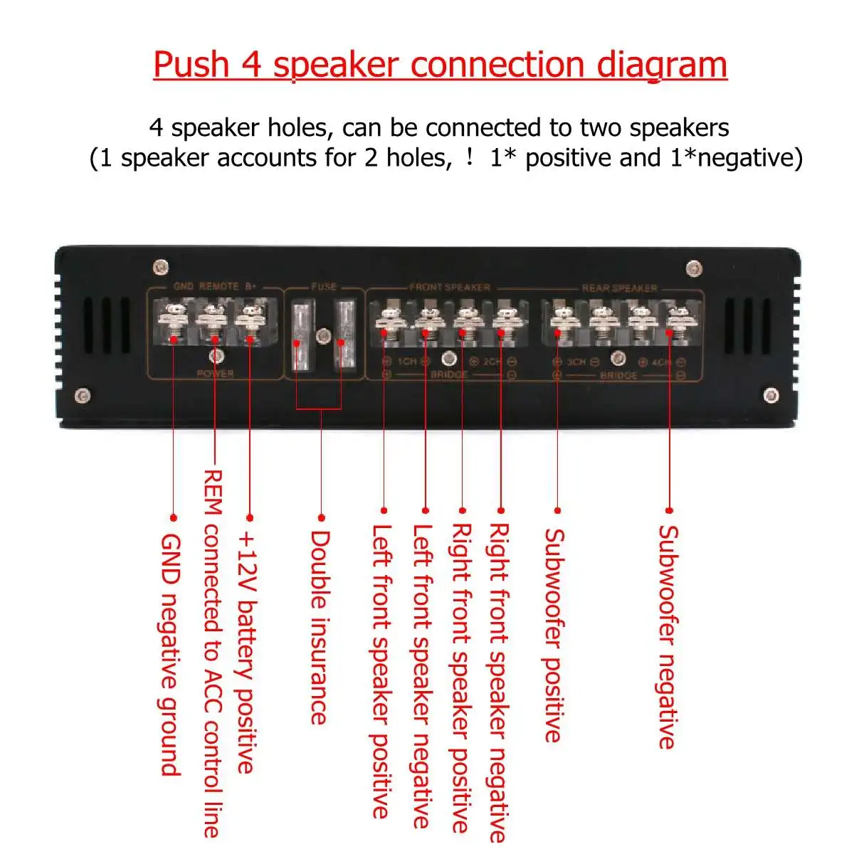 CLAITE 6800W 4 канальный автомобильный аудио усилитель мощности DC 12V стерео усилитель Авто Аудио Мощность усилитель