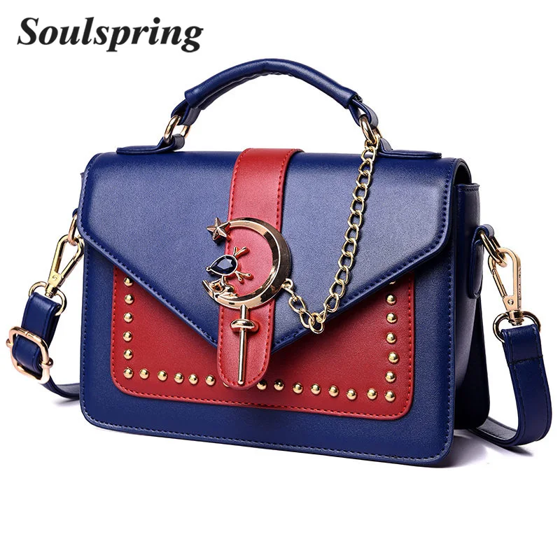 

2019 New Luxury Brand Crossbody Bag Fashion Leather Moon Buckle Bags Chain Handbags Lady Famous Brands Casual Tote Shoulder Bags