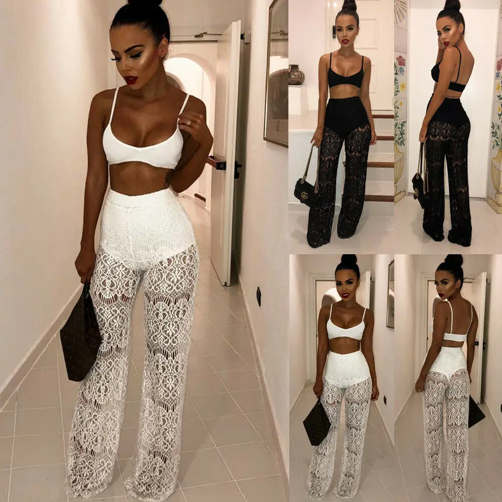 Hirigin النساء الدانتيل المحاصيل قمم بلوزة + السراويل اثنين قطعة Playsuit ارتداءها بذلة رومبير مجموعة Hirigin النساء الدانتيل المحاصيل قمم بلوزة + السراويل اثنين قطعة Playsuit ارتداءها بذلة رومبير مجموعة
