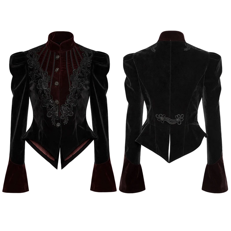 Панк рейв Готический Scissor-tail куртка стимпанк рок Темный стиль Модные женские woens top Y769