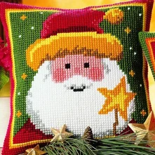 

Snowman cx0047 new Cross-stitch Cushion Kit Diy Chunky Pillowcase 100% Acrylic Yarn Embroidery Kits Color Tapestry pillow
