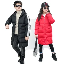 Детская зимняя куртка для девочек новые модные пальто для мальчиков Детский пуховик на подкладке из хлопка; пальто; комплект зимней одежды; парка с капюшоном детская одежда