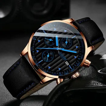 

2019 Top Brand Luxury Sport Watches Men Fashion Casual Business Wrist Watch Men Waterproof Leather Strap Quartz Wristwatch Mens