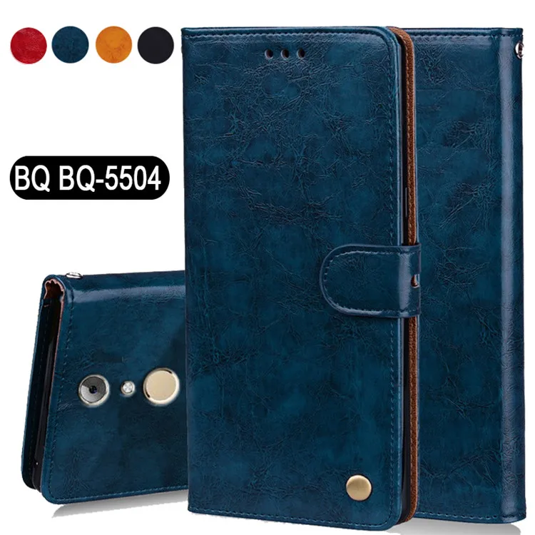 

Luxury PU Leather Slip-resistant Flip Wallet Case For BQ BQ-5504 Strike Selfie Max Book Case 5.5" Back Cover Case W02