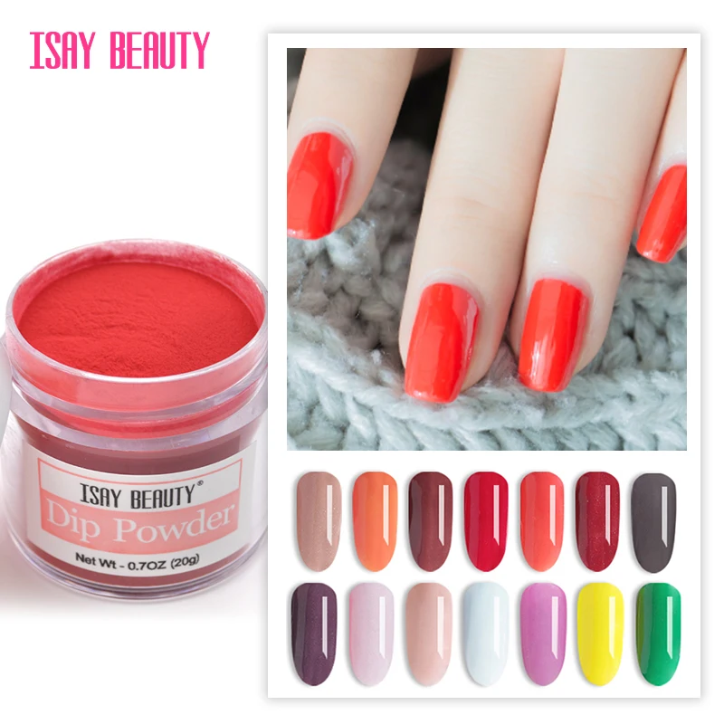 

ISAYBEAUTY 20gram Dip Powder Nails Dipping Nails Get Stronger Natural Long lasting Nail No UV Light (S021--S040)