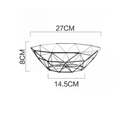 Креативная Скандинавская железная корзина для хранения фруктов полые черные корзинки для закусок контейнер кухонный органайзер Инструменты домашний Декор Аксессуары - Цвет: Type B
