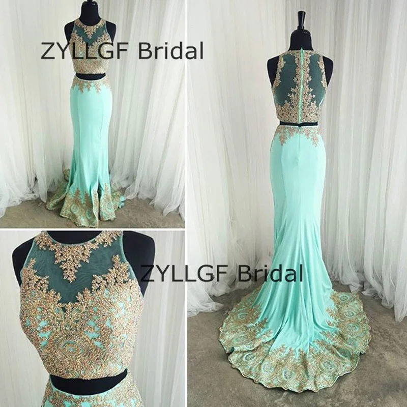 ZYLLGF Mermaid Lange Tweedelige Moeder Jurken Sweep Trein Gold Applicaties Vrouwen Wedding Party Dress Met Staaflijst SA363 ZYLLGF Mermaid Lange Tweedelige Moeder Jurken Sweep Trein Gold Applicaties Vrouwen Wedding Party Dress Met Staaflijst SA363