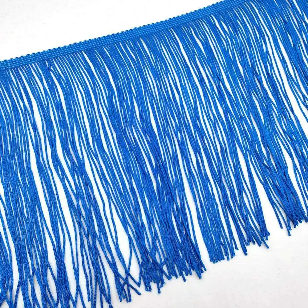 10Yards of Pack 8" Width Fringe Trim Lace Polyerter Fibre Tassel Clothes Accessorie Latin Wedding Dress Tassel Ribbon Tasse Trim - Цвет: Sky blue