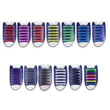 12 шт./компл. силиконовые шнурки 5 цветов эластичные ленивые без галстука туфли на резиновой подошве со шнуровкой для мужчин и женщин, аксессуары для обуви