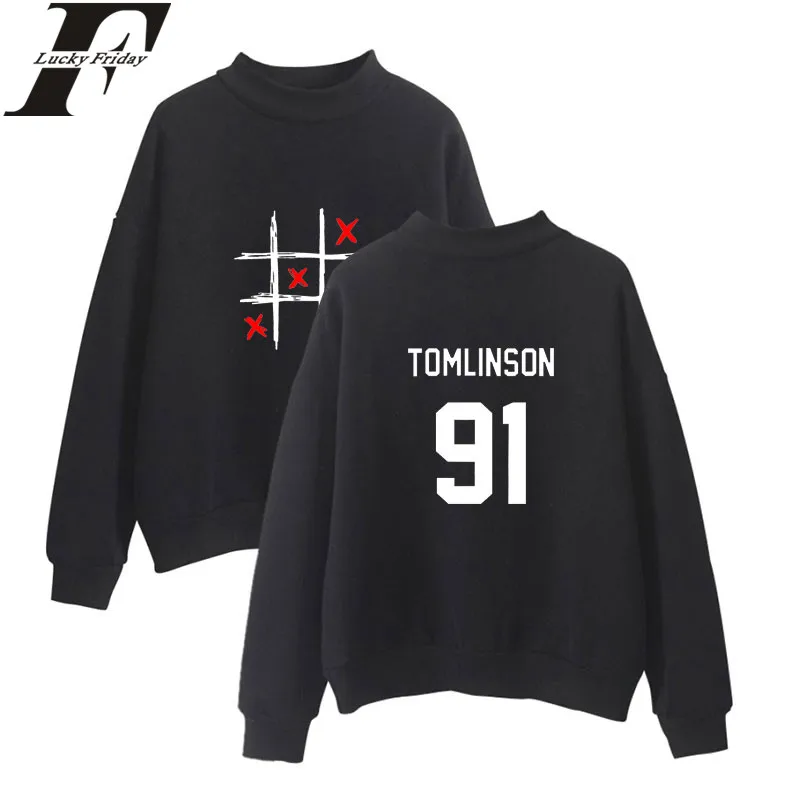 LUCKYFRIDAYF Louis Tomlinson One Direction Turtleneck Hoodies Sweatshirts 2018 Hoodies Outwear Style Clothes Winter Plus Size