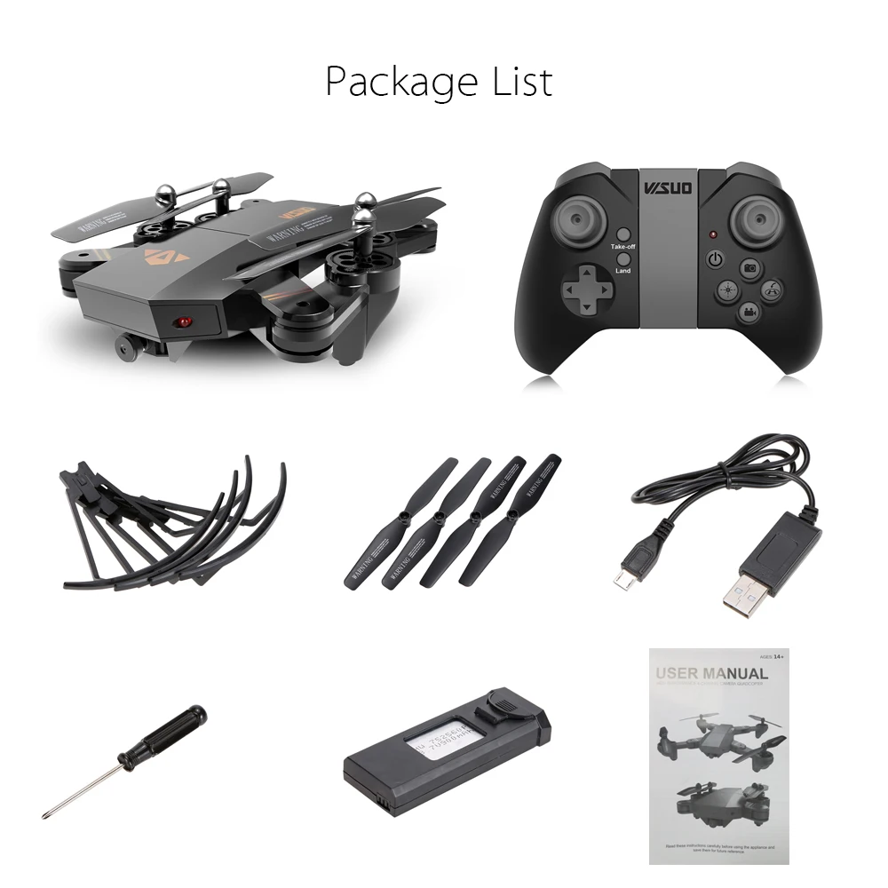 for VISUO XS809W XS809HW Wifi FPV Foldable Selfie Drone with Camera Height Hold RC Quadcopter G-Sensor RTF Extra Battery Dron (13)
