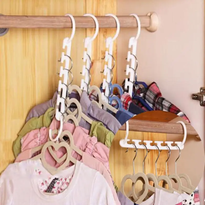 

Folding Multi-Functional Magical Hanger 3D Space Saving Hanger Magic Clothes Hanger with Hook Household Clothes Storage Tool
