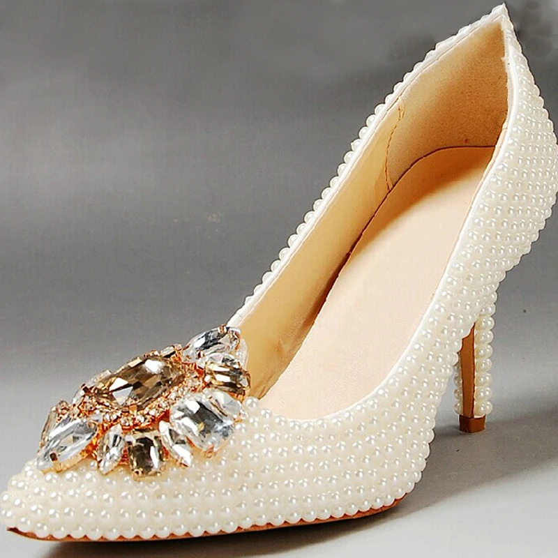 Free Shipping Fashion Pointed Toe Shoes Ivory Wedding Shoes For Bride Sexy Evening Party Prom Shoes