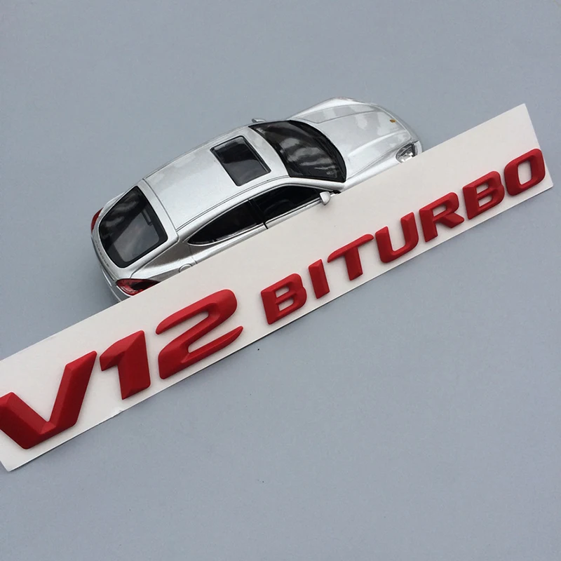V8 V12 BITRUBO буквы эмблема значок для Mercedes Benz C63 E300L крыло сбоку Supercharge Turbo логотип автомобиля Стайлинг переоборудование стикер