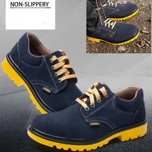 Мужская и женская обувь с защитой от ударов и пирсинга, замшевая кожаная Рабочая обувь, Рабочая обувь, защитная обувь бесплатно