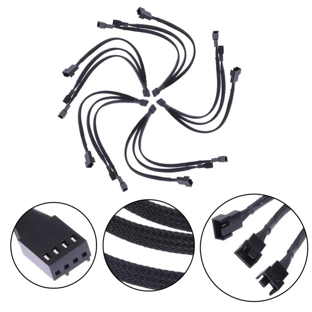 

AT 1 to 3 4-pins Molex TX4 CPU 4 Pin PWM Net Jacket Sleeved Power Fan-out Adapter Cable Case Cooling Fan Splitter Hub NEW
