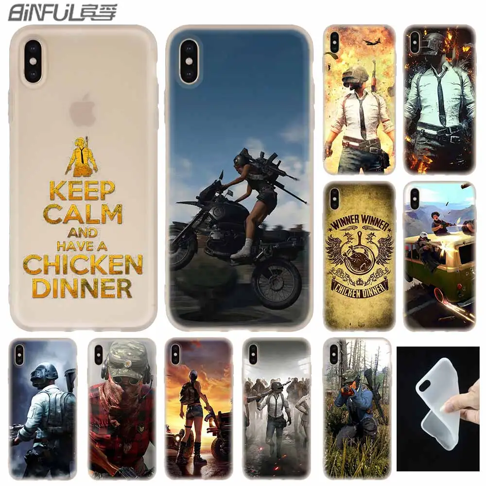 Мягкий чехол Playerunknown's Battlegrounds PUBG для iPhone 11 12 Pro X XS Max XR 6 6S 7 8 Plus 5S SE 9 Mini | Мобильные