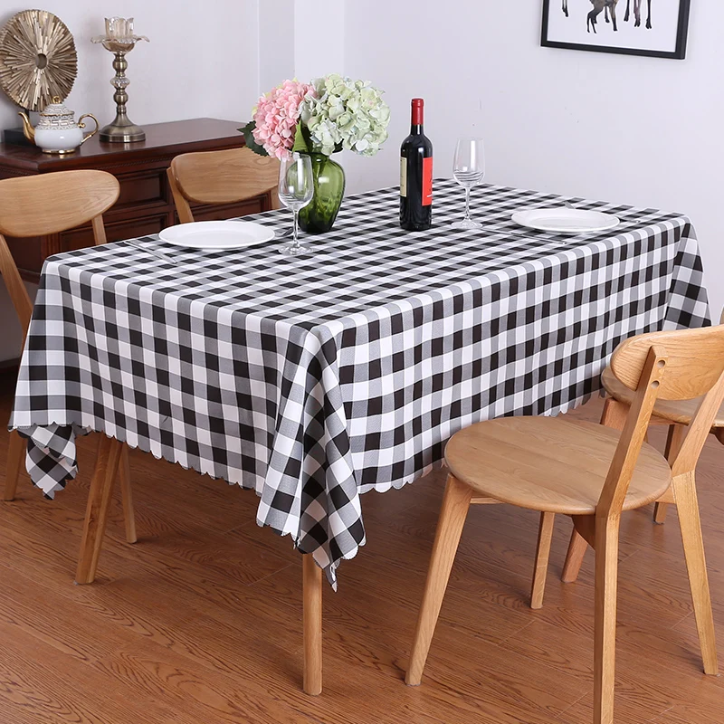 

Plaid Table Cloth Rectangular/Round For Table Modern Home Decorative Dinning Table Cover Black White tablecloth Picnic Cloth