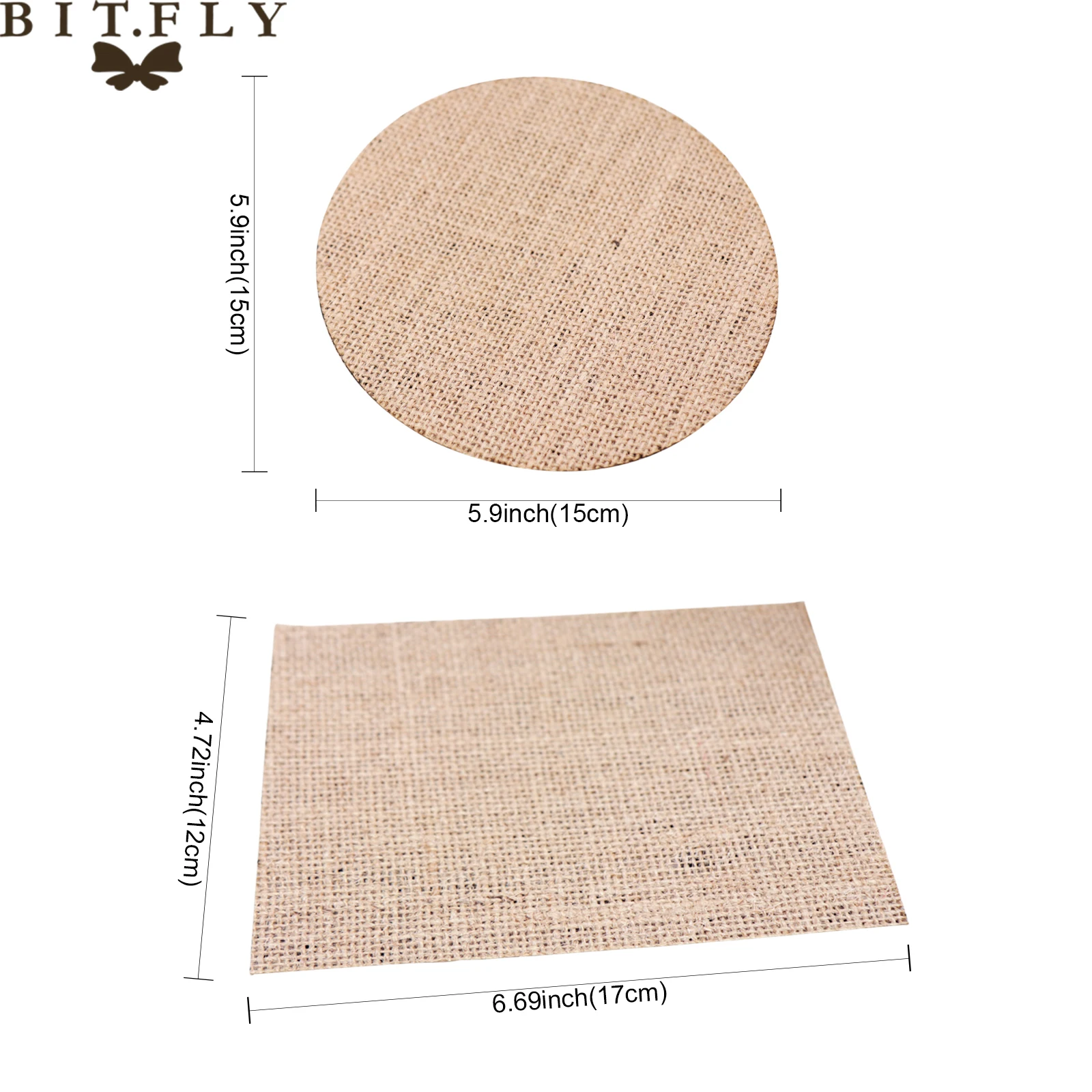 8pcs Rustic Jute Hessian Linen Burlap Table Mat Placemat Drinks Cup Coffee Coaster Tableware Mat For Home Wedding Party Supply