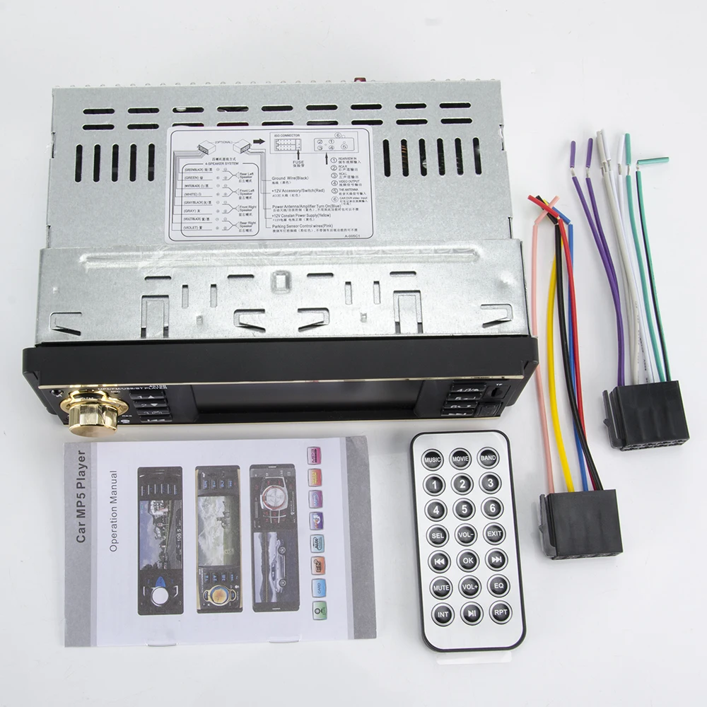 Бегемот 4 &quotTFT экран 1 Din автомобильный Радио Аудио Стерео Bluetooth MP3 USB AUX FM аудио