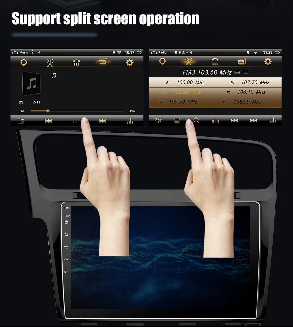 Sale Eunavi Android 8.1 Octa-core 10.1 inch Car Radio HeadUnit GPS Navi Player for 2013- 2015 VW Volkswagen Golf 7 With SWC WIFI 19