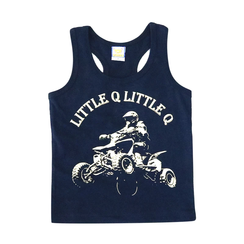 Little Q Baby Summer 100% cotton Short Sleeve Shirt Boys Size 1 to 5 Tank Tops Kids White Newborn Clothing